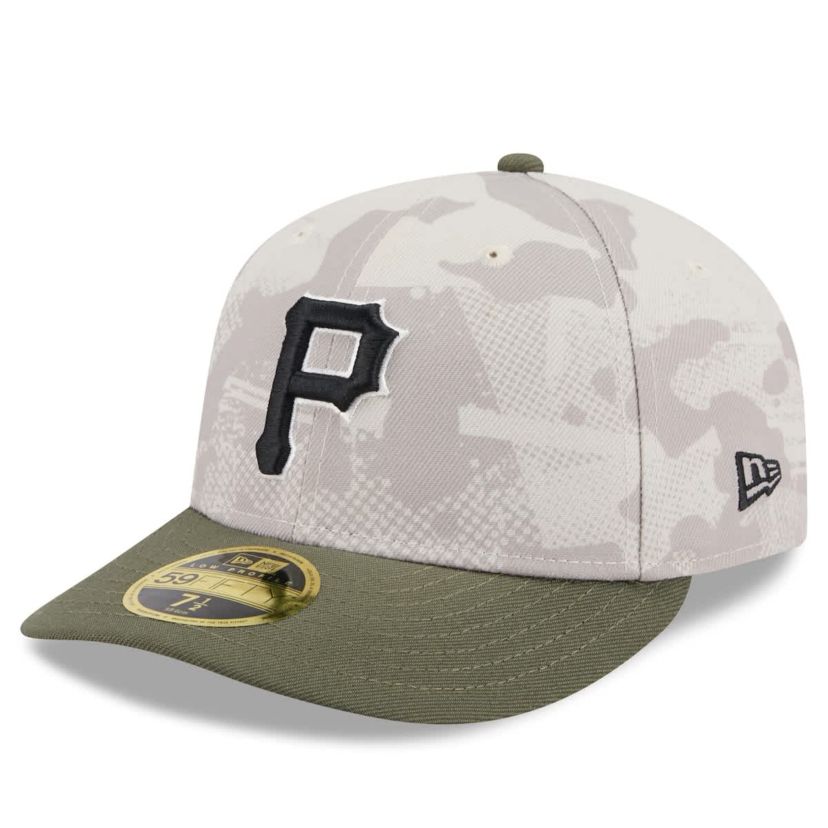 MLB Light Beige/Olive Pittsburgh Pirates 2025 Armed Forces Day Low 59FIFTY Fitted Hat