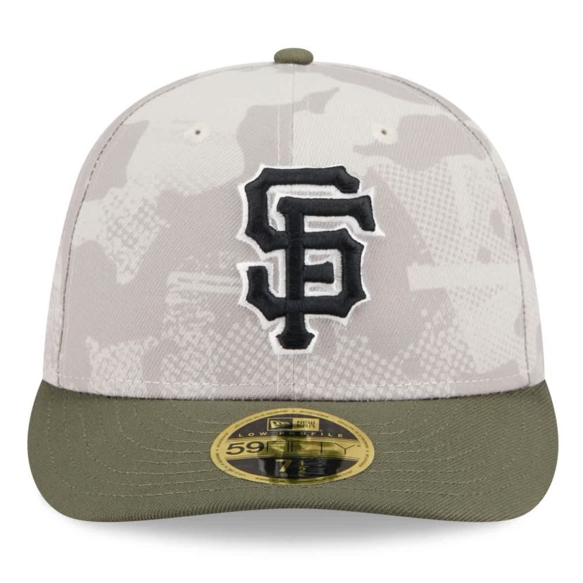 MLB Light Beige/Olive San Francisco Giants 2025 Armed Forces Day Low 59FIFTY Fitted Hat