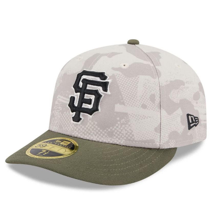 MLB Light Beige/Olive San Francisco Giants 2025 Armed Forces Day Low 59FIFTY Fitted Hat