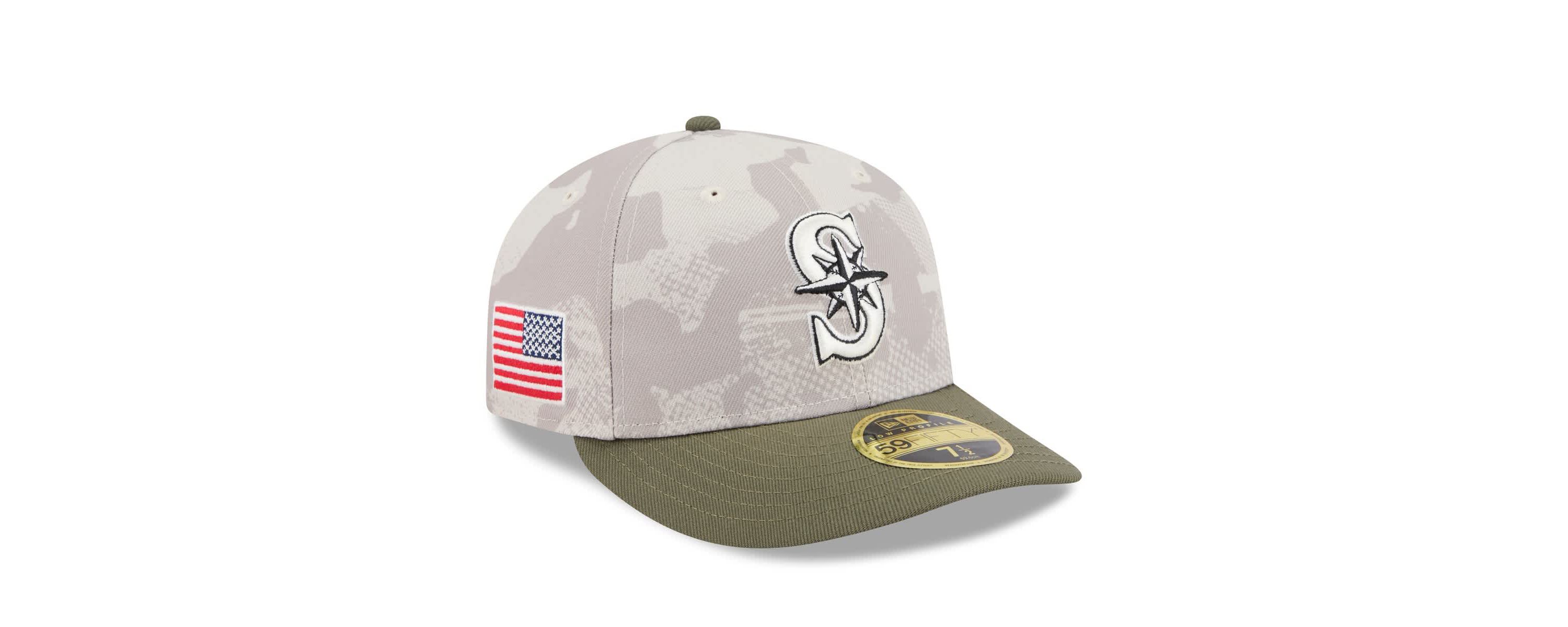 MLB Light Beige/Olive Seattle Mariners 2025 Armed Forces Day Low 59FIFTY Fitted Hat
