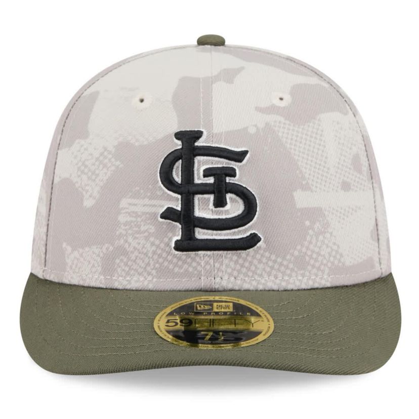 MLB Light Beige/Olive St. Louis Cardinals 2025 Armed Forces Day Low 59FIFTY Fitted Hat