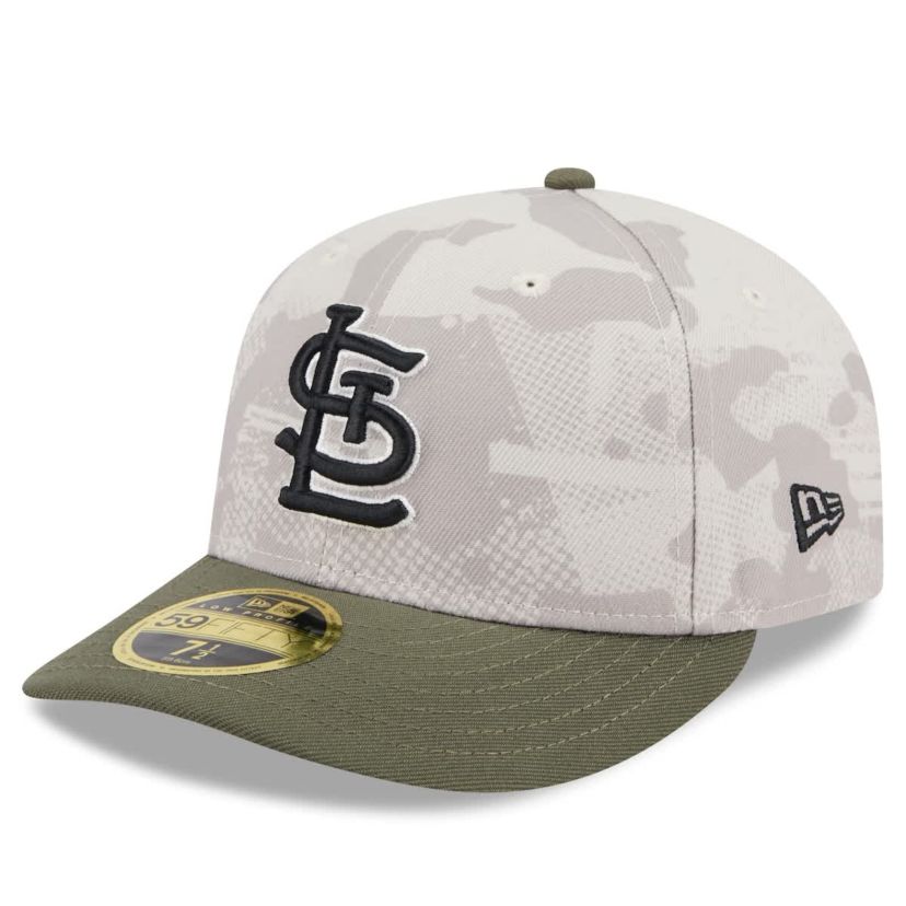 MLB Light Beige/Olive St. Louis Cardinals 2025 Armed Forces Day Low 59FIFTY Fitted Hat