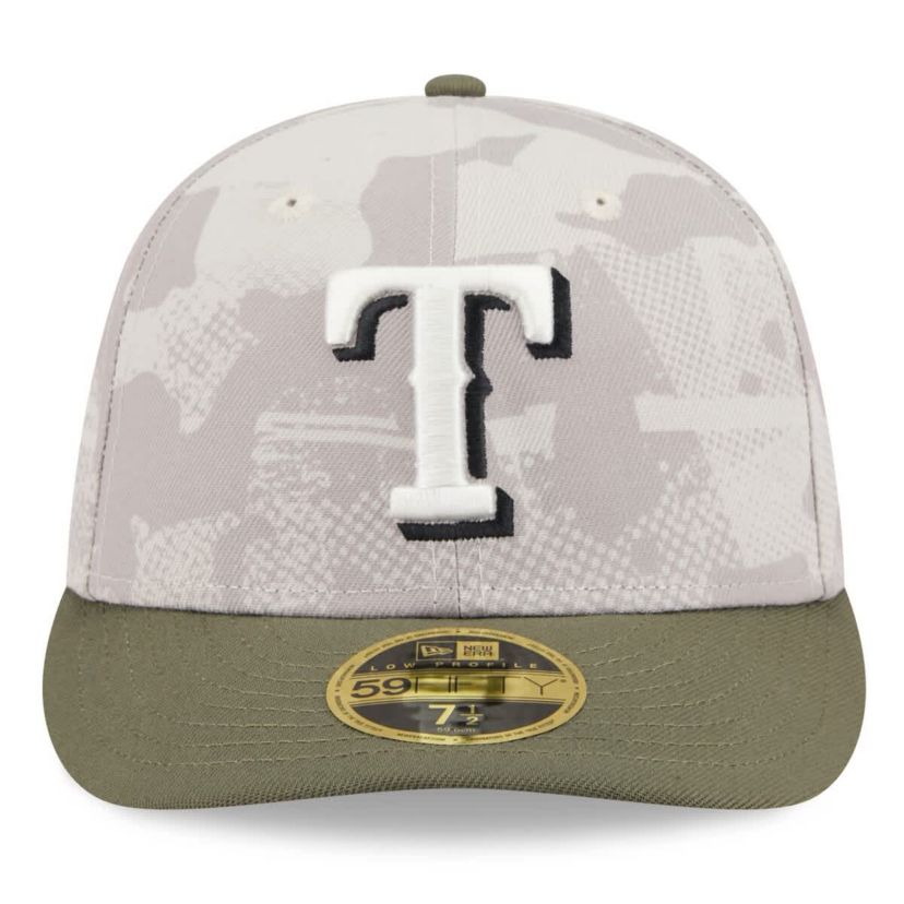 MLB Light Beige/Olive Texas Rangers 2025 Armed Forces Day Low 59FIFTY Fitted Hat