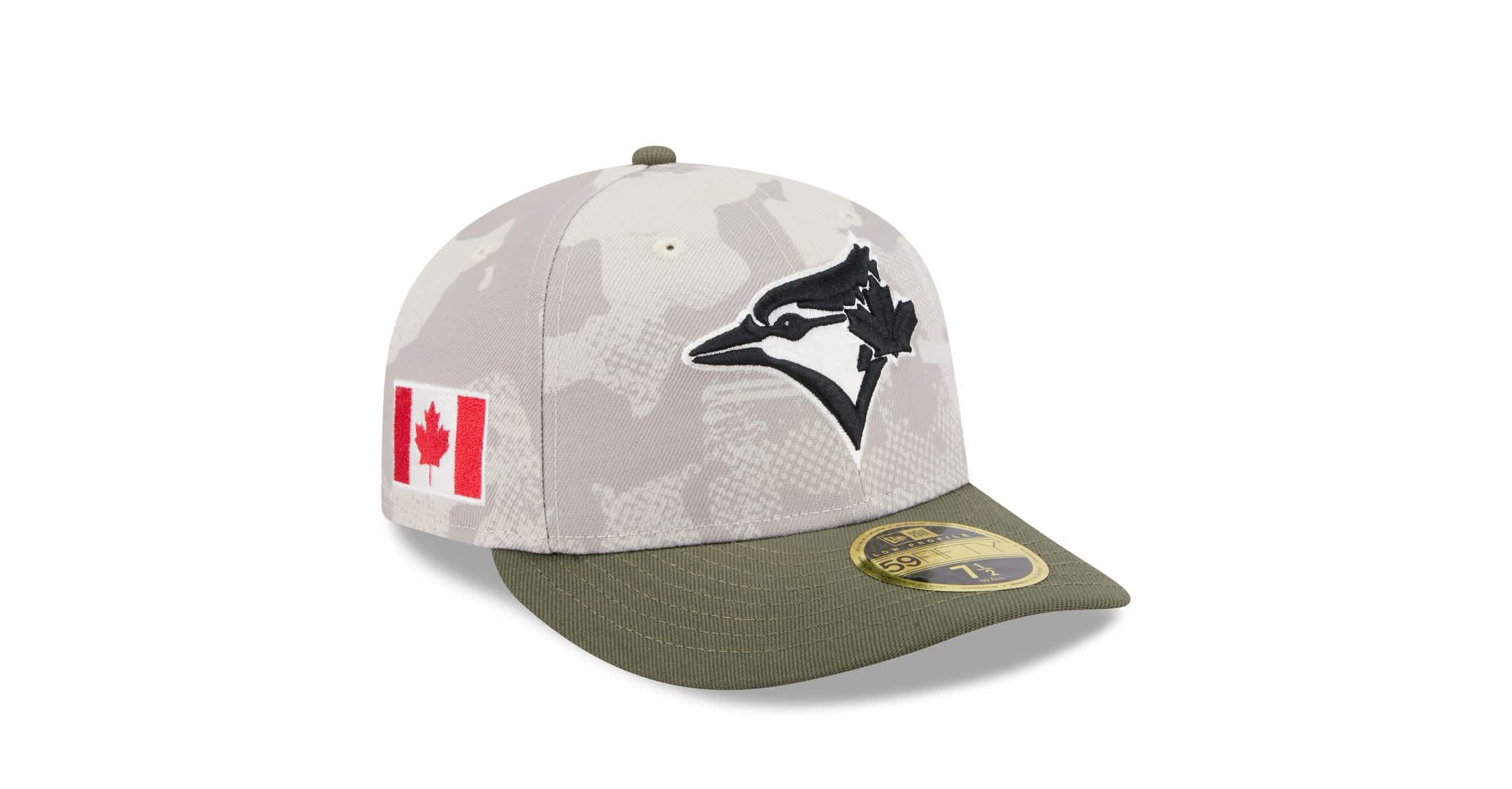 Toronto Blue Jays MLB Light Beige/Olive Toronto Jays 2025 Armed Forces Day Low 59FIFTY Fitted Hat