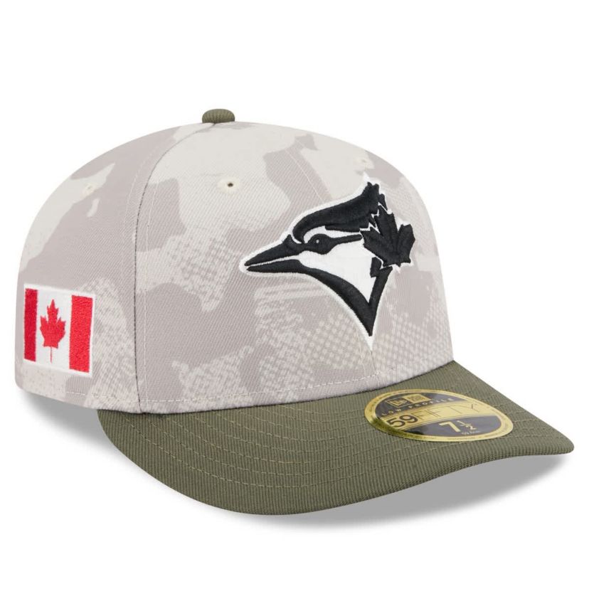 Toronto Blue Jays MLB Light Beige/Olive Toronto Jays 2025 Armed Forces Day Low 59FIFTY Fitted Hat