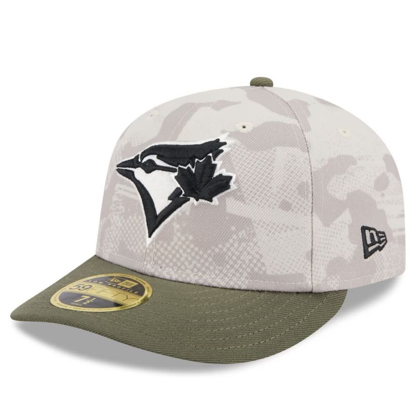 Toronto Blue Jays MLB Light Beige/Olive Toronto Jays 2025 Armed Forces Day Low 59FIFTY Fitted Hat