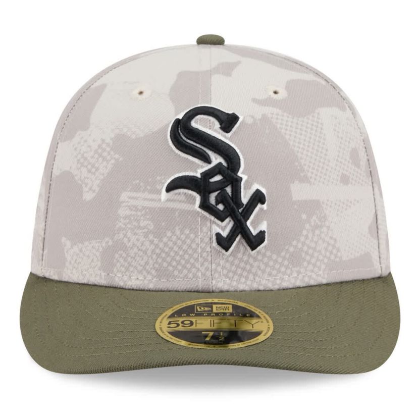 Chicago White Sox MLB Light Beige/Olive Chicago Sox 2025 Armed Forces Day Low 59FIFTY Fitted Hat