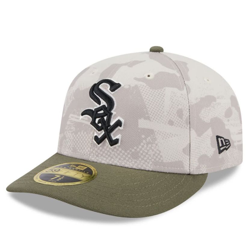Chicago White Sox MLB Light Beige/Olive Chicago Sox 2025 Armed Forces Day Low 59FIFTY Fitted Hat