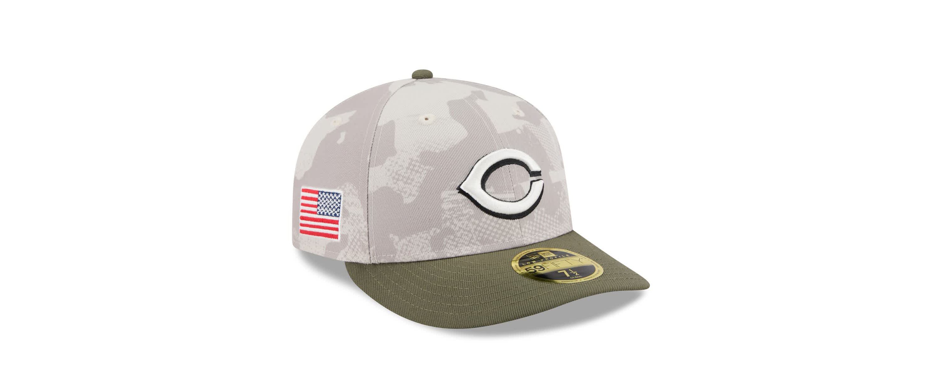 MLB Light Beige/Olive Cincinnati Reds 2025 Armed Forces Day Low 59FIFTY Fitted Hat