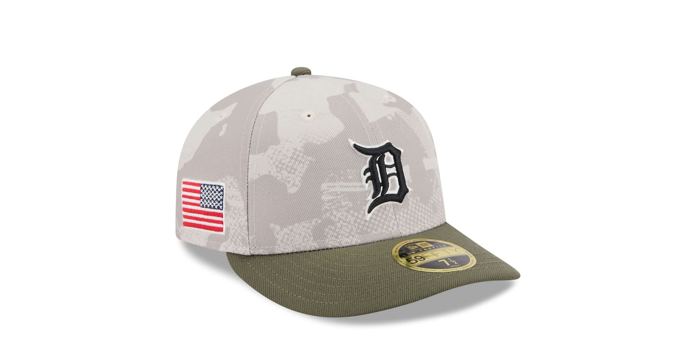 MLB Light Beige/Olive Detroit Tigers 2025 Armed Forces Day Low 59FIFTY Fitted Hat