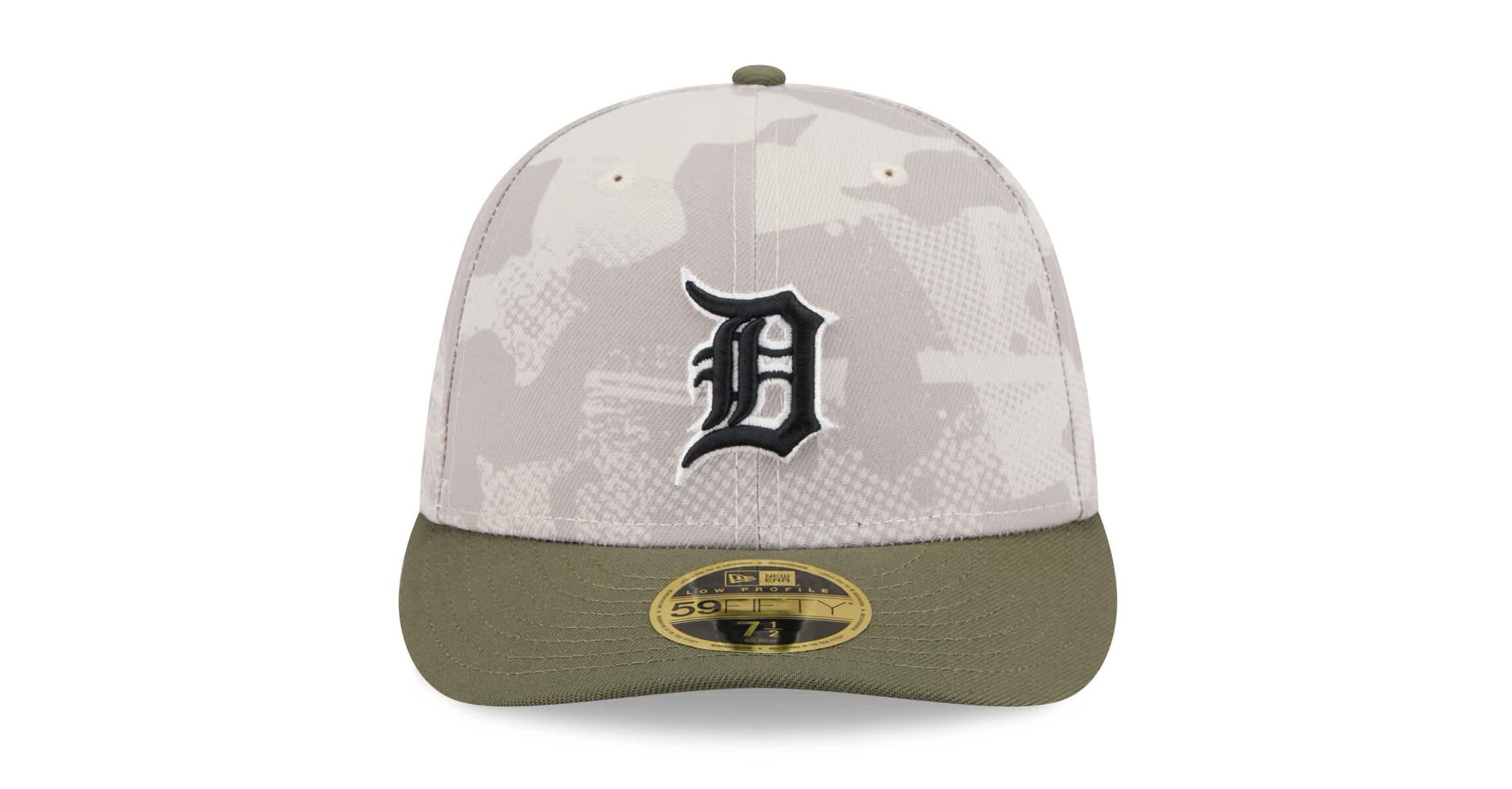MLB Light Beige/Olive Detroit Tigers 2025 Armed Forces Day Low 59FIFTY Fitted Hat