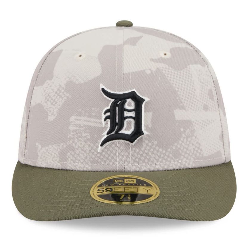 MLB Light Beige/Olive Detroit Tigers 2025 Armed Forces Day Low 59FIFTY Fitted Hat