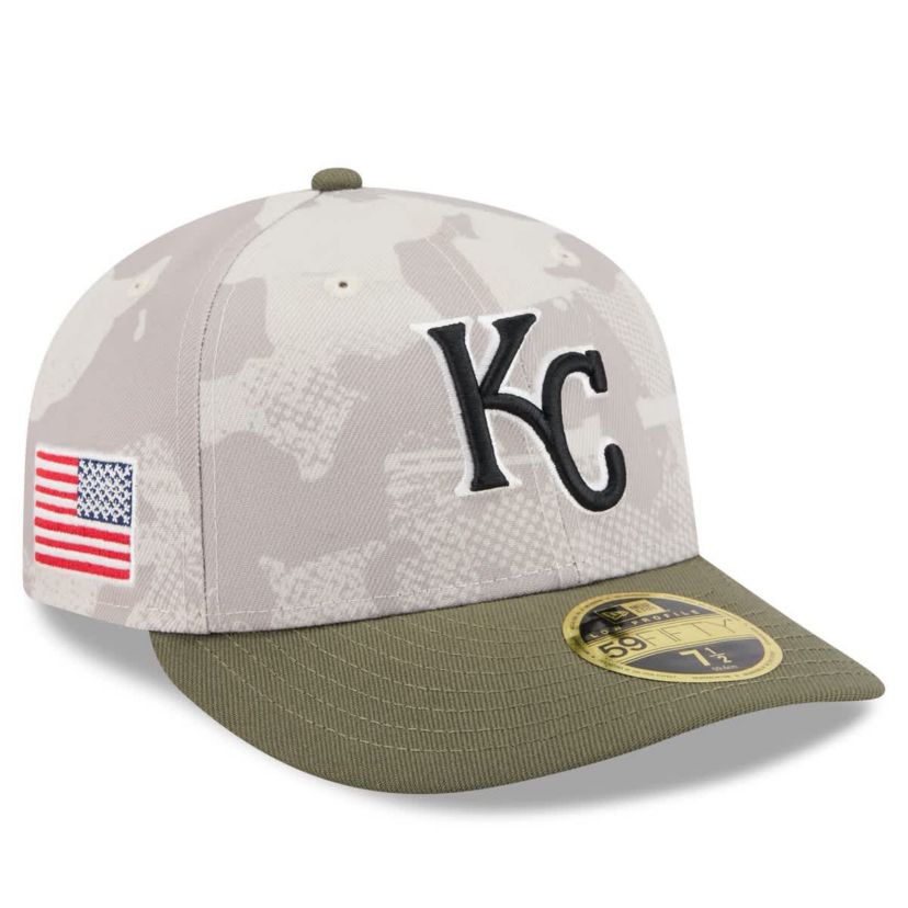 MLB Light Beige/Olive Kansas City Royals 2025 Armed Forces Day Low 59FIFTY Fitted Hat