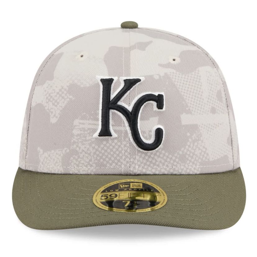 MLB Light Beige/Olive Kansas City Royals 2025 Armed Forces Day Low 59FIFTY Fitted Hat