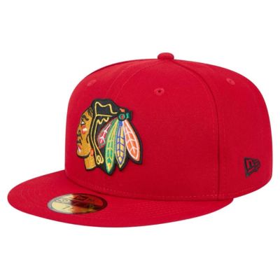 New Era Men's NHL Chicago Blackhawks Core 59FIFTY Fitted Hat, Red, 7 3/4