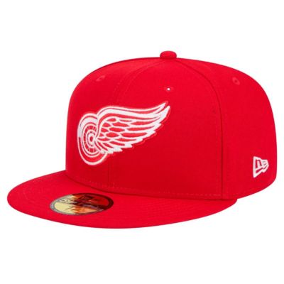 New Era Men's NHL Detroit Wings Core 59FIFTY Fitted Hat, Red, 8