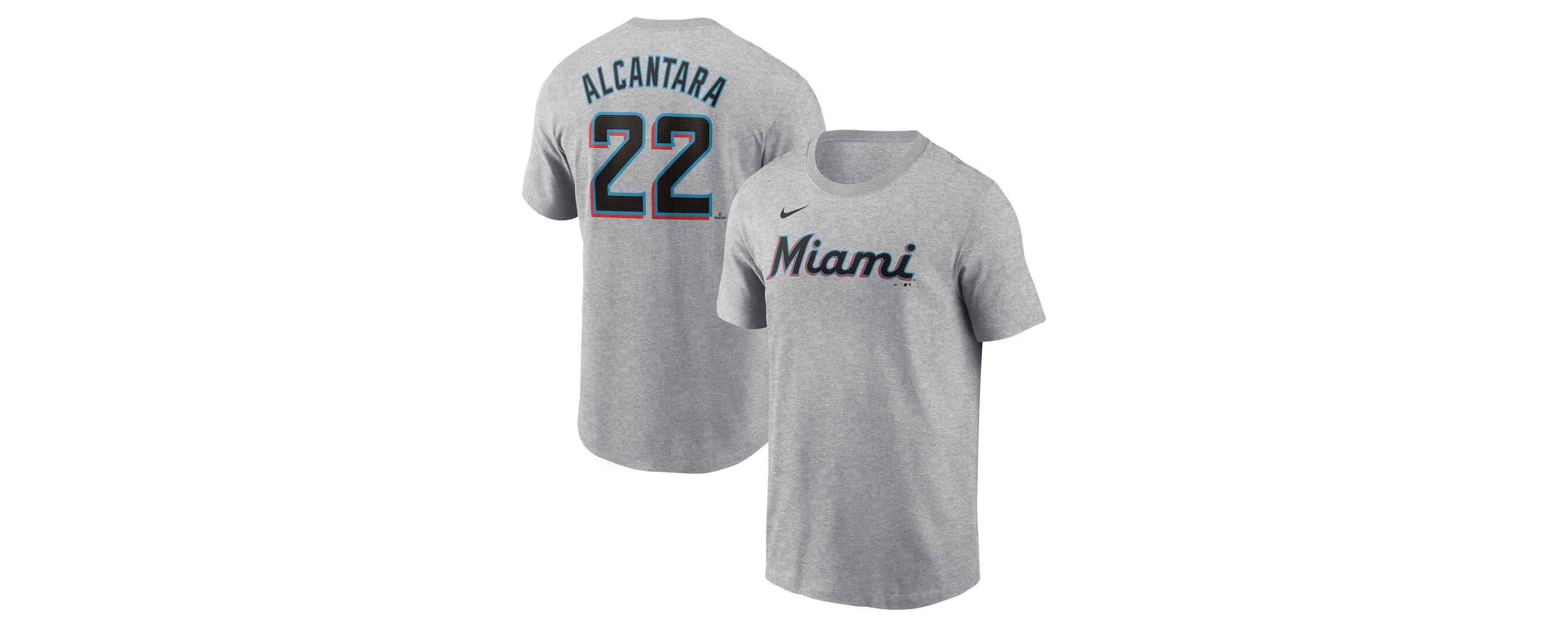 MLB Nike Sandy Alcantara Miami Marlins Fuse Name & Number T-Shirt