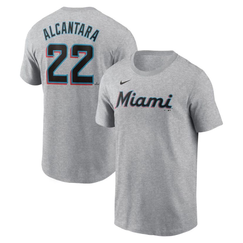 MLB Nike Sandy Alcantara Miami Marlins Fuse Name & Number T-Shirt
