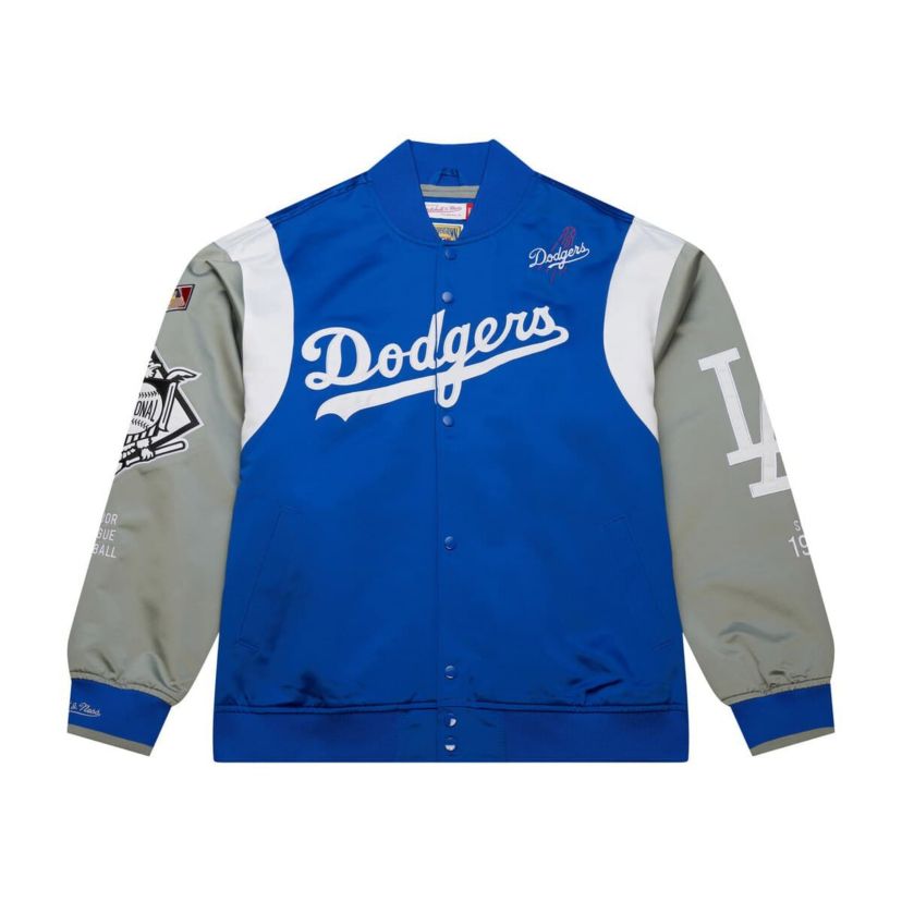 MLB Royal/Gray Los Angeles Dodgers Cooperstown Collection Team Origins Satin Full-Snap Jacket