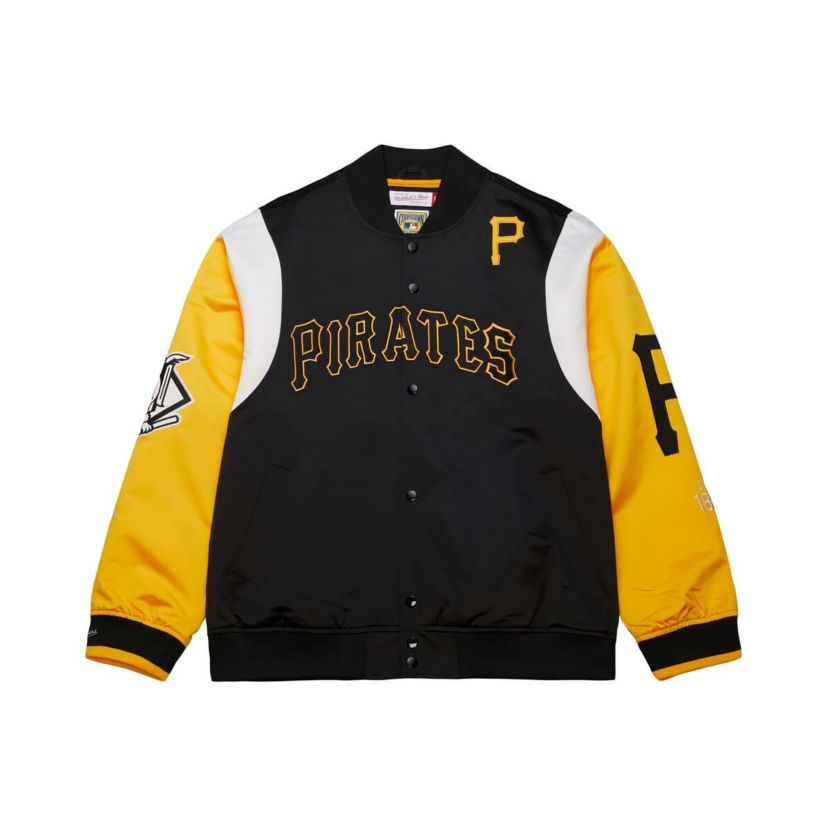 MLB Black/Gold Pittsburgh Pirates Cooperstown Collection Team Origins Satin Full-Snap Jacket