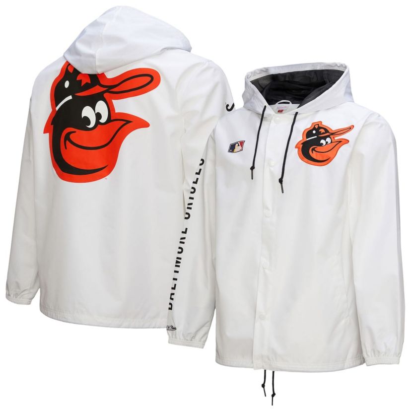 MLB Baltimore Orioles Vintage Full-Snap Hooded Coaches Jacket