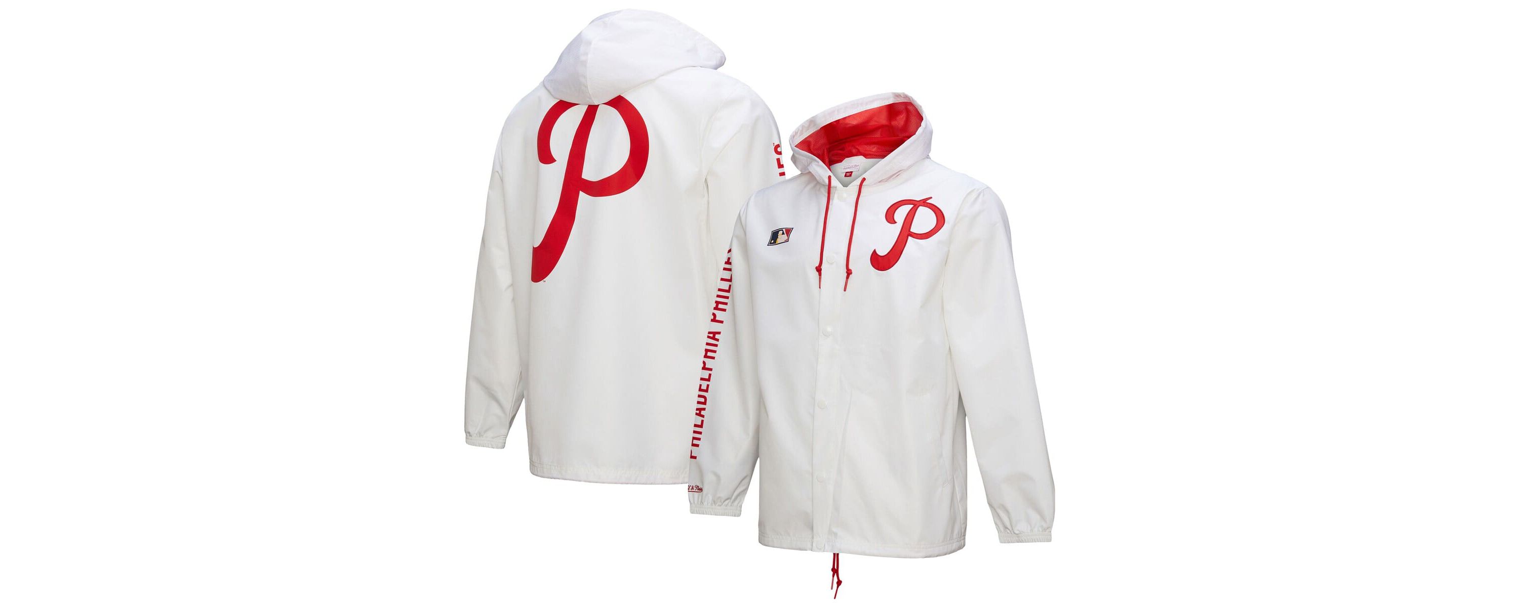 MLB Philadelphia Phillies Vintage Full-Snap Hooded Coaches Jacket