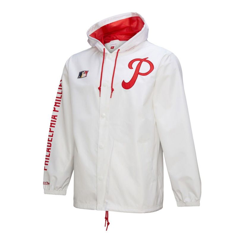 MLB Philadelphia Phillies Vintage Full-Snap Hooded Coaches Jacket