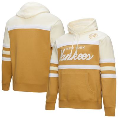 Mitchell & Ness Men's MLB Tan/Cream New York Yankees Head Coach Pullover Hoodie