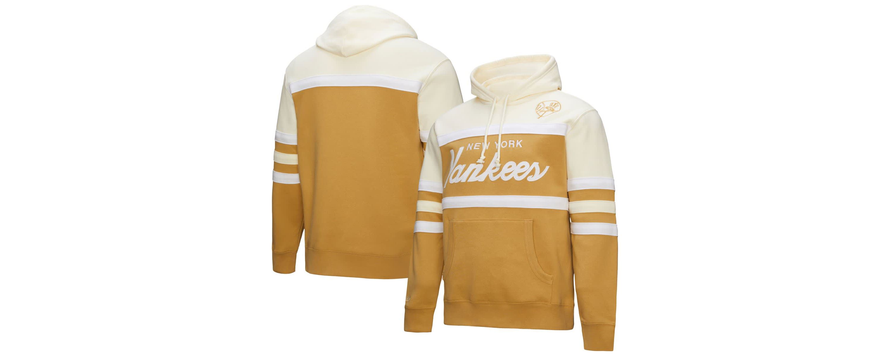 MLB Tan/Cream New York Yankees Head Coach Pullover Hoodie