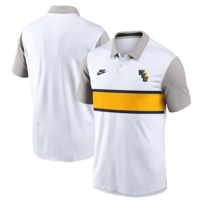 Men's NCAA Nike West Virginia Mountaineers Athletic Prep Legacy Logo Vapor Dri-FIT Polo, White, Small