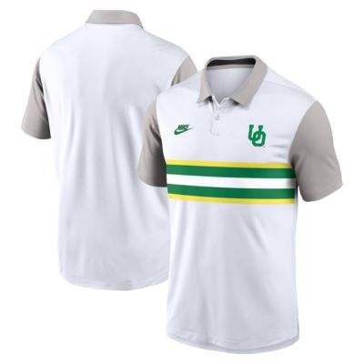 Men's NCAA Nike Oregon Ducks Athletic Prep Legacy Logo Vapor Dri-FIT Polo, White, 2XL