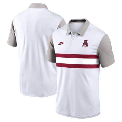 Men's Alabama Crimson Tide NCAA Nike Alabama Tide Athletic Prep Legacy Logo Vapor Dri-FIT Polo, White, Medium