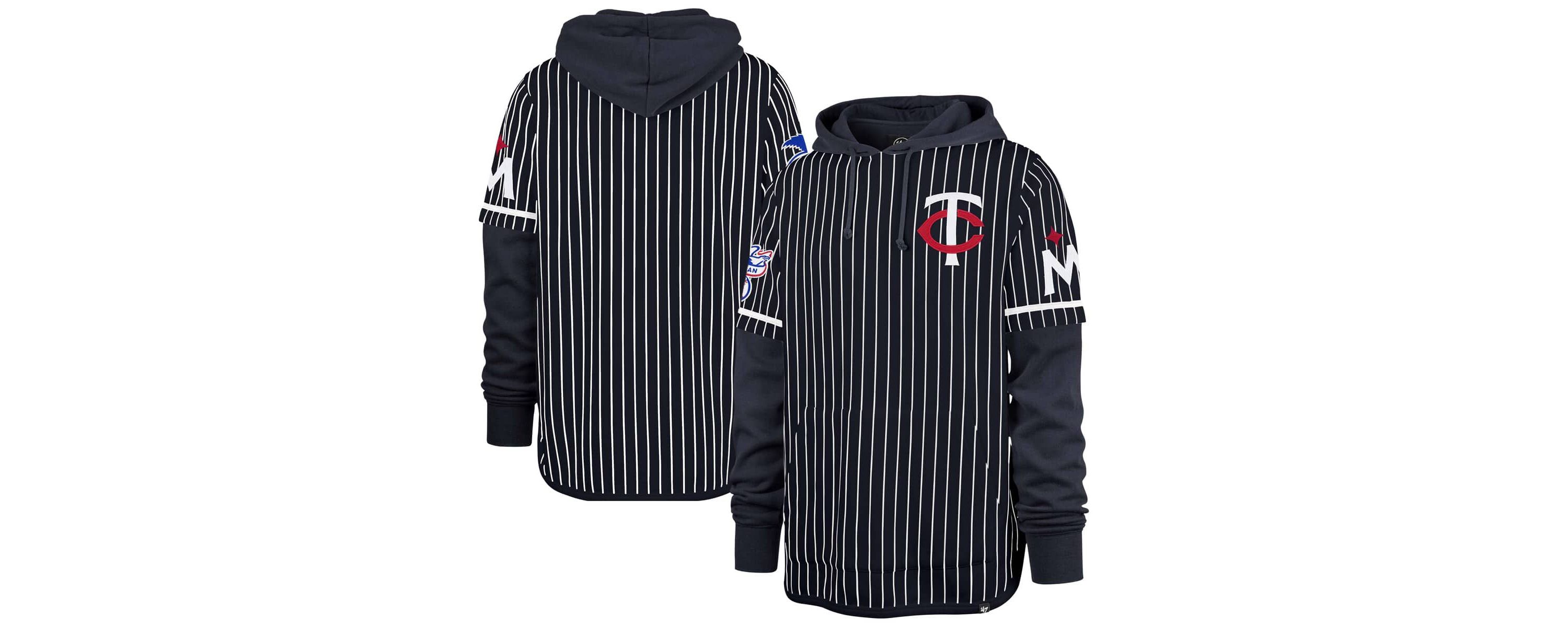 MLB Minnesota Twins Pinstripe Double Header Pullover Hoodie