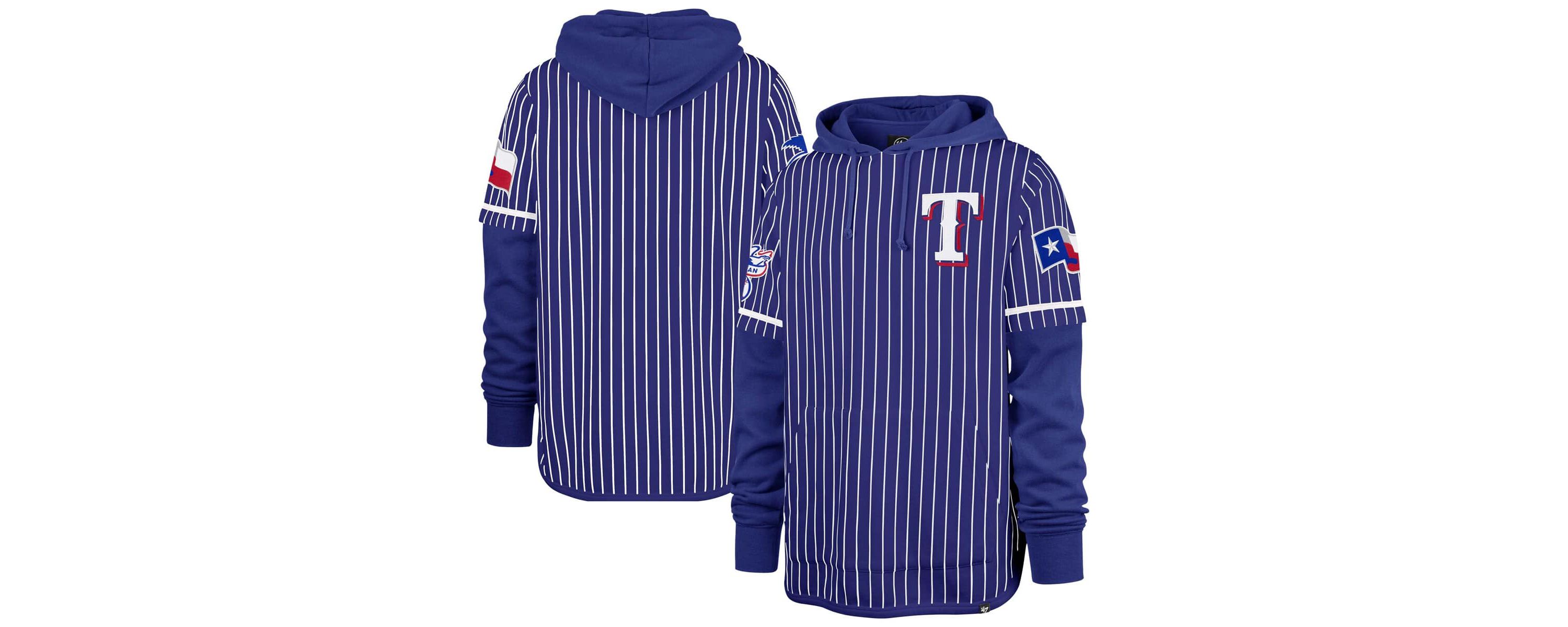 MLB Texas Rangers Pinstripe Double Header Pullover Hoodie