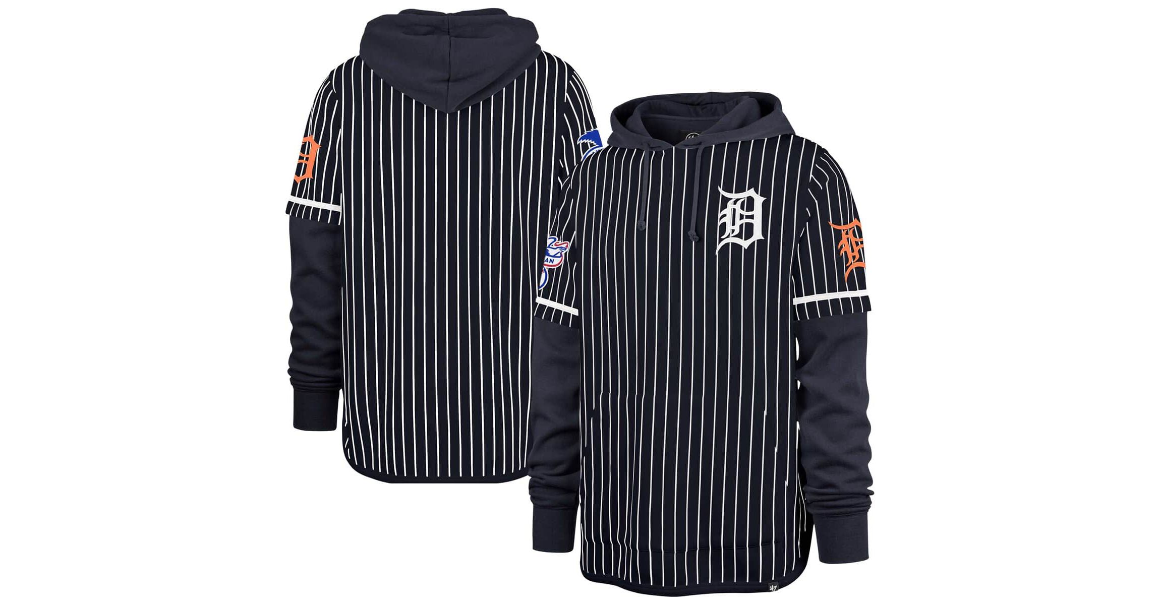MLB Detroit Tigers Pinstripe Double Header Pullover Hoodie