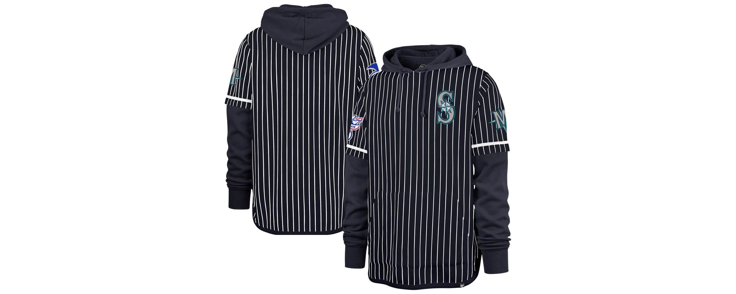 MLB Seattle Mariners Pinstripe Double Header Pullover Hoodie