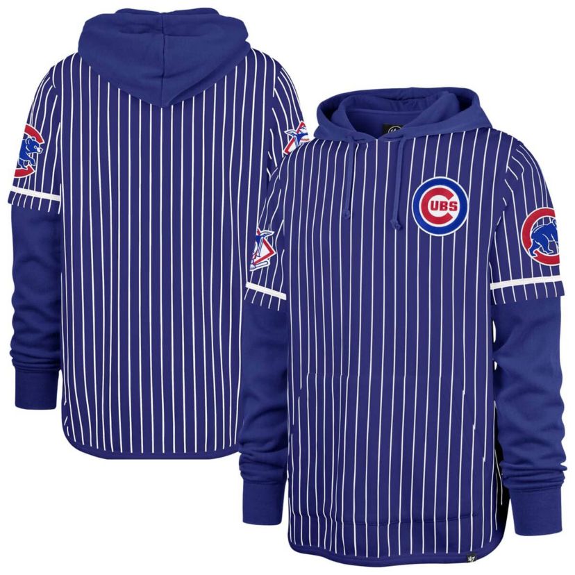 MLB Chicago Cubs Pinstripe Double Header Pullover Hoodie