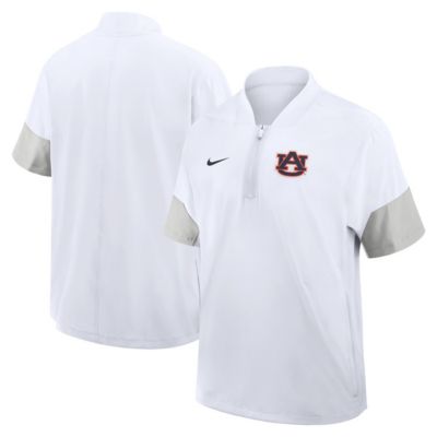 Men's NCAA Nike Auburn Tigers 2025 Sideline Short Sleeve Quarter-Zip Coach Jacket