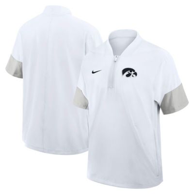 Men's NCAA Nike Iowa Hawkeyes 2025 Sideline Short Sleeve Quarter-Zip Coach Jacket