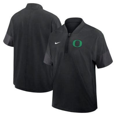 Men's NCAA Nike Oregon Ducks 2025 Sideline Short Sleeve Quarter-Zip Coach Jacket