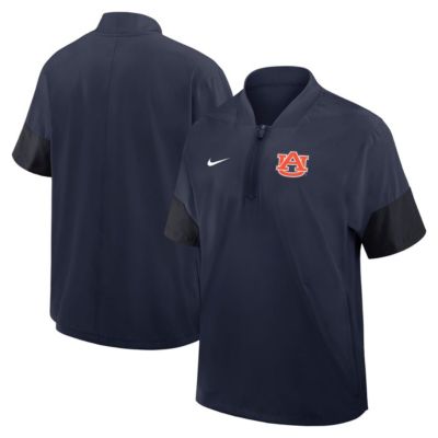 Men's NCAA Nike Auburn Tigers 2025 Sideline Short Sleeve Quarter-Zip Dri-FIT Coach Jacket
