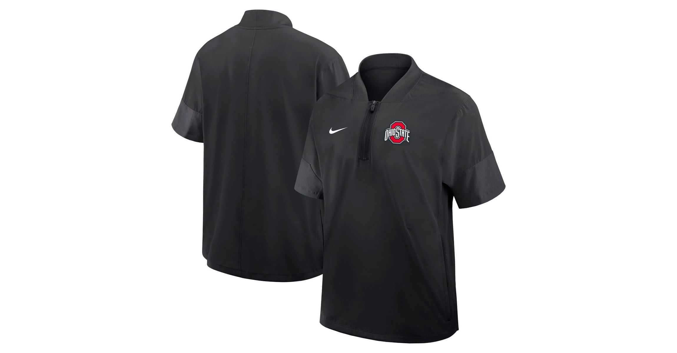 NCAA Nike Ohio State Buckeyes 2025 Sideline Short Sleeve Quarter-Zip Coach Jacket