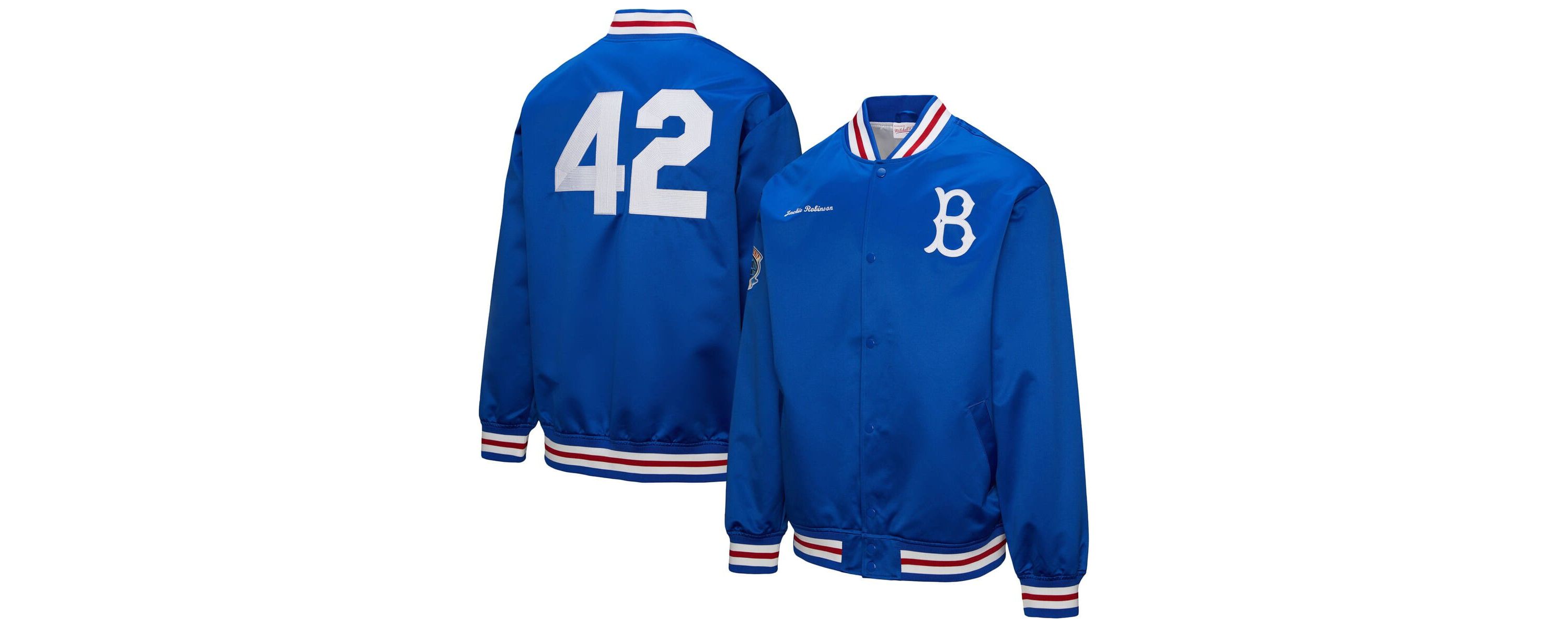 Cooperstown Teams Jackie Robinson Brooklyn Dodgers Legends Collection Vintage Satin Full-Snap Jacket