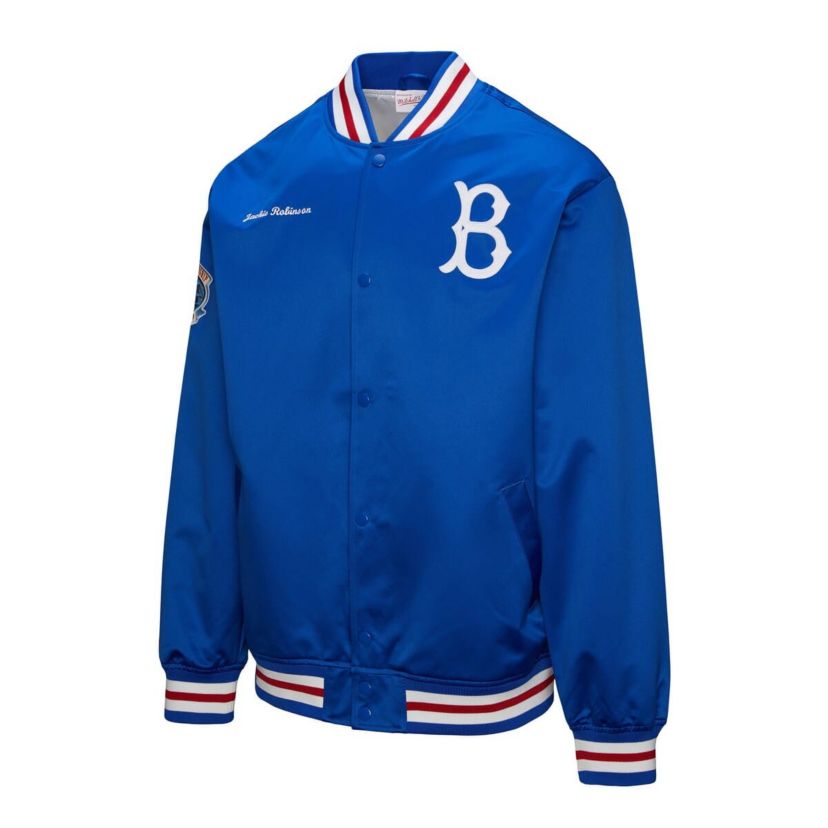 Cooperstown Teams Jackie Robinson Brooklyn Dodgers Legends Collection Vintage Satin Full-Snap Jacket