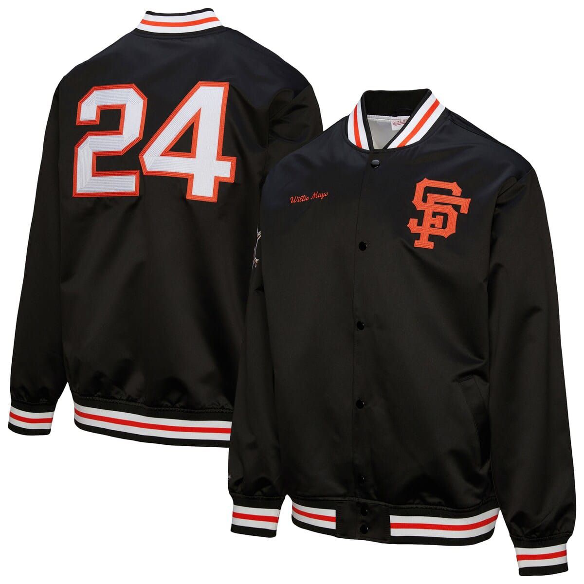 MLB Willie Mays San Francisco Giants Legends Collection Vintage Satin Full-Snap Jacket