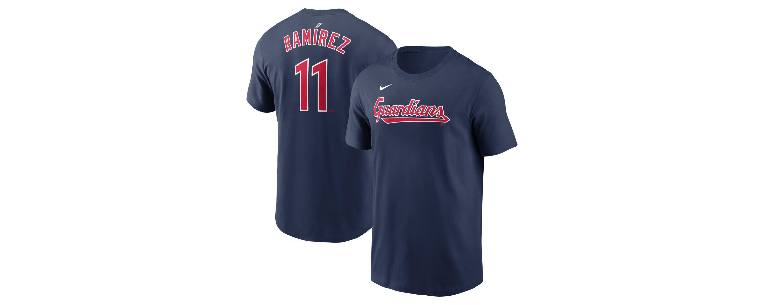 MLB Nike Jose Ramirez Cleveland Guardians Fuse Name & Number T-Shirt
