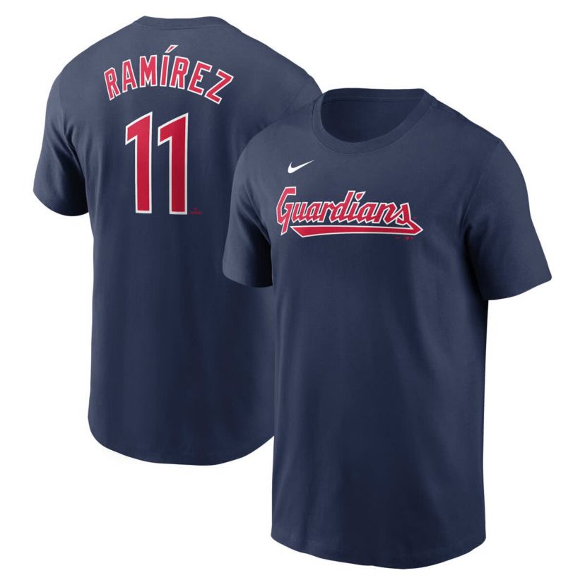 MLB Nike Jose Ramirez Cleveland Guardians Fuse Name & Number T-Shirt