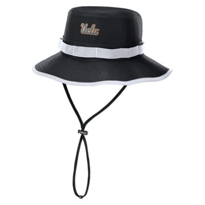 Men's NCAA Nike UCLA Bruins 2025 Sideline Apex Boonie Performance Bucket Hat, Black, Small