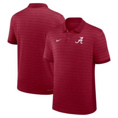 Men's Alabama Crimson Tide NCAA Nike Alabama Tide 2025 Early Season Coaches Sideline Victory Stripe Dri-FIT Polo, 2XL