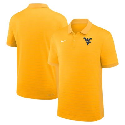 Men's NCAA Nike West Virginia Mountaineers 2026 Early Season Coaches Sideline Victory Stripe Dri-FIT Polo